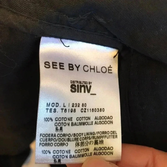 See By Chloe Cotton Black Lace 2 Buttons Jacket/Blazer Size S/M Pockets - Picture 10 of 14